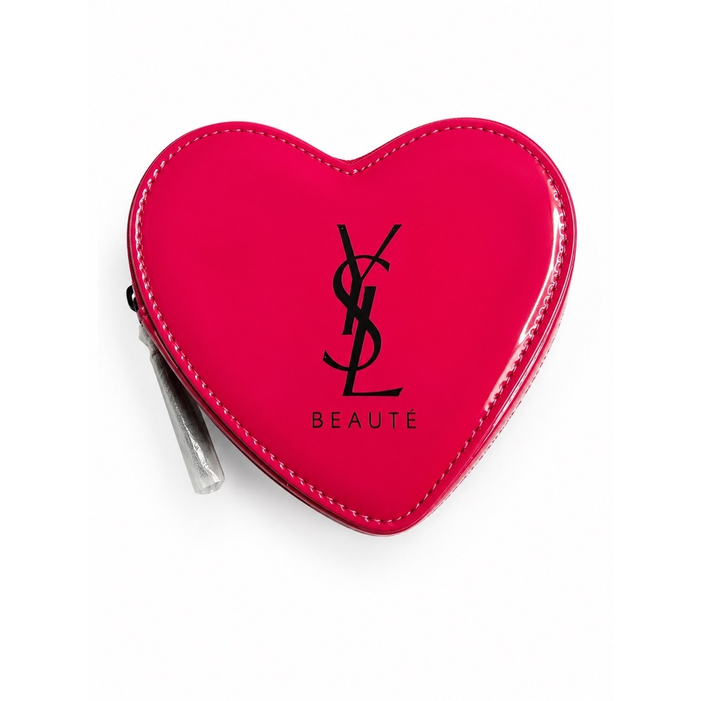YSL Beaute GWP Pink Heart Cosmetic Pouch and Mirror Set VIP Gift